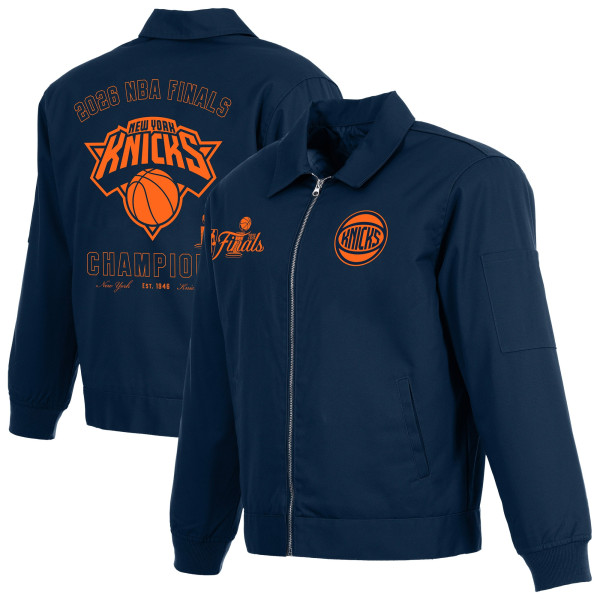 Куртка New York Knicks JH Design Navy 2026 NBA Finals Champions Cotton Twill Full-Zip Workwear