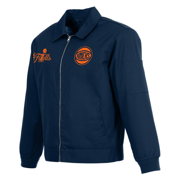 Куртка New York Knicks JH Design Navy 2026 NBA Finals Champions Cotton Twill Full-Zip Workwear