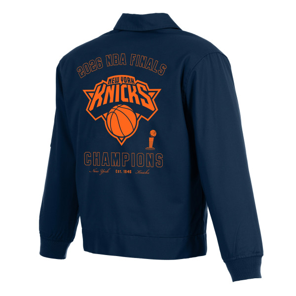Куртка New York Knicks JH Design Navy 2026 NBA Finals Champions Cotton Twill Full-Zip Workwear