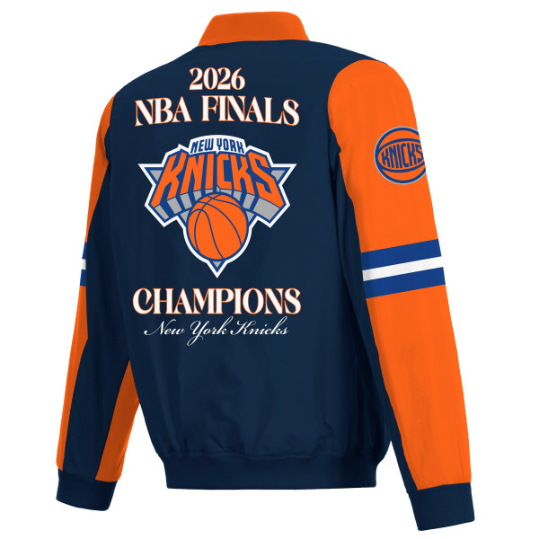 Куртка New York Knicks JH Design Navy 2026 NBA Finals Champions Nylon Full-Zip