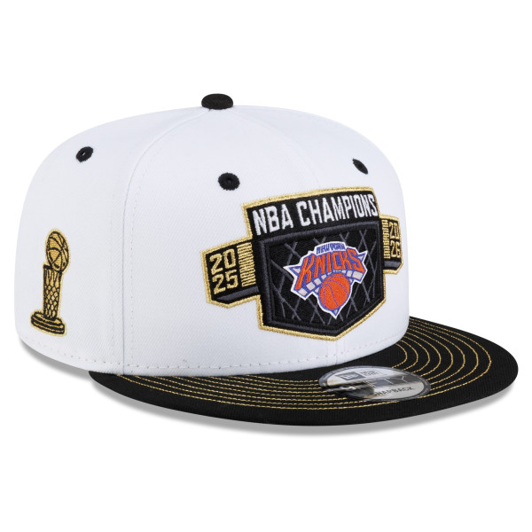 Бейсболка New York Knicks New Era White/Black 2026 NBA Finals Champions Locker Room 9FIFTY