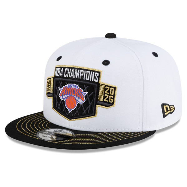 Бейсболка New York Knicks New Era White/Black 2026 NBA Finals Champions Locker Room 9FIFTY