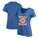 Женская Футболка New York Knicks 47 Blue 2026 NBA Finals Champions Plus Size V-Neck