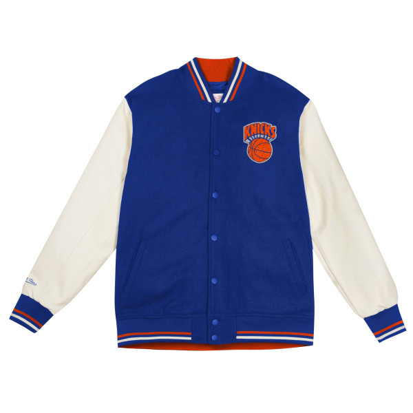 Куртка Preschool New York Knicks Mitchell & Ness Blue Varsity Heavyweight Full-Snap