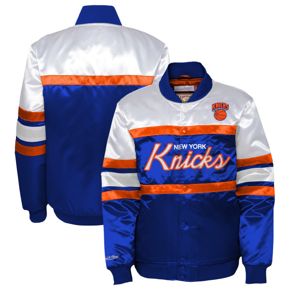 Куртка Preschool New York Knicks Mitchell & Ness Blue Head Coach Satin Full-Snap