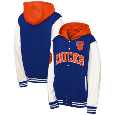 Детская New York Knicks Mitchell & Ness Blue Courtside Fleece Full-Snap Jacket