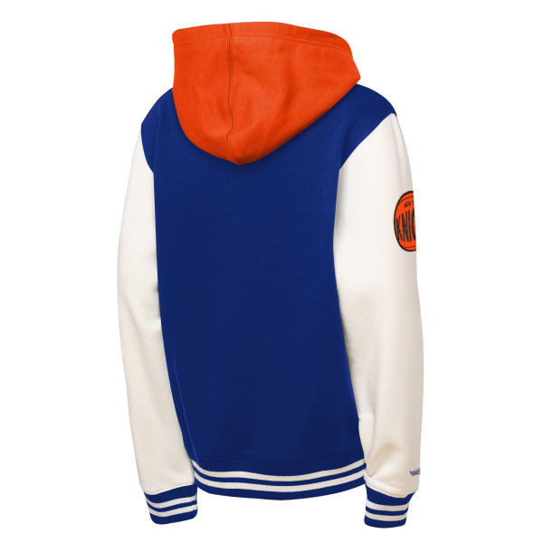 Детская New York Knicks Mitchell & Ness Blue Courtside Fleece Full-Snap Jacket