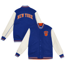 Детская New York Knicks Mitchell & Ness Blue Varsity Heavyweight Full-Snap Jacket