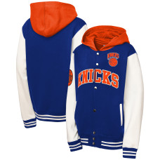 Детская New York Knicks Mitchell & Ness Blue Courtside Fleece Full-Snap Jacket
