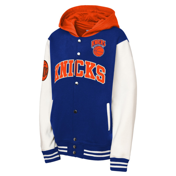 Детская New York Knicks Mitchell & Ness Blue Courtside Fleece Full-Snap Jacket