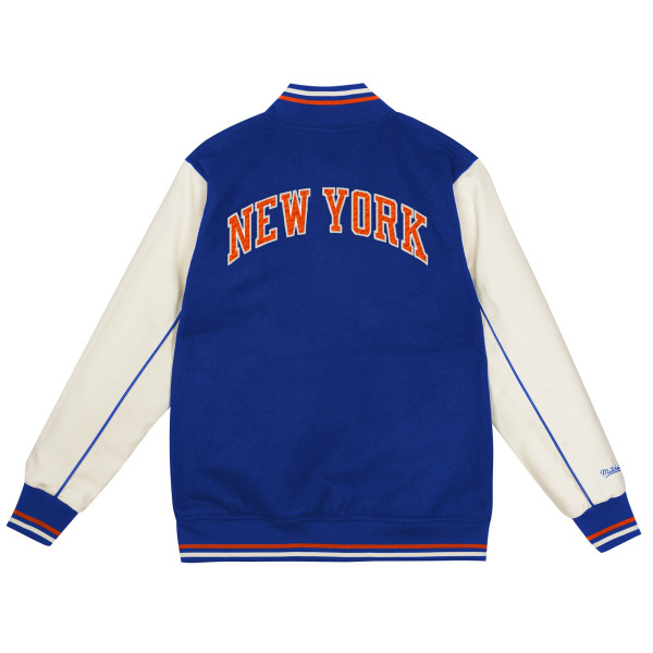 Детская New York Knicks Mitchell & Ness Blue Varsity Heavyweight Full-Snap Jacket