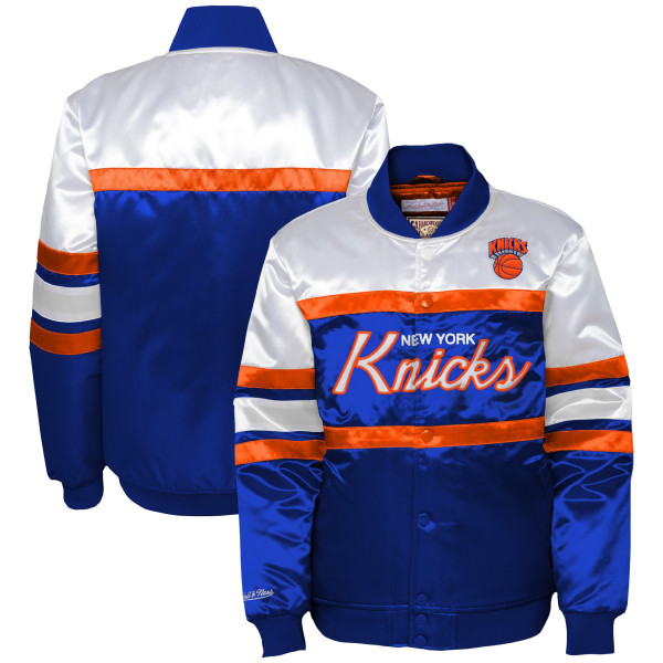Детская New York Knicks Mitchell & Ness Blue Head Coach Satin Full-Snap Jacket