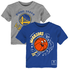 Футболка для малыша Golden State Warriors Mitchell & Ness Royal/Heather Gray Two-Pack Sketched Up Set