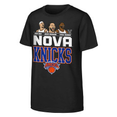 Подростковая Jalen Brunson, Josh Hart & Mikal Bridges Outerstuff Black Nova Knicks T-Shirt