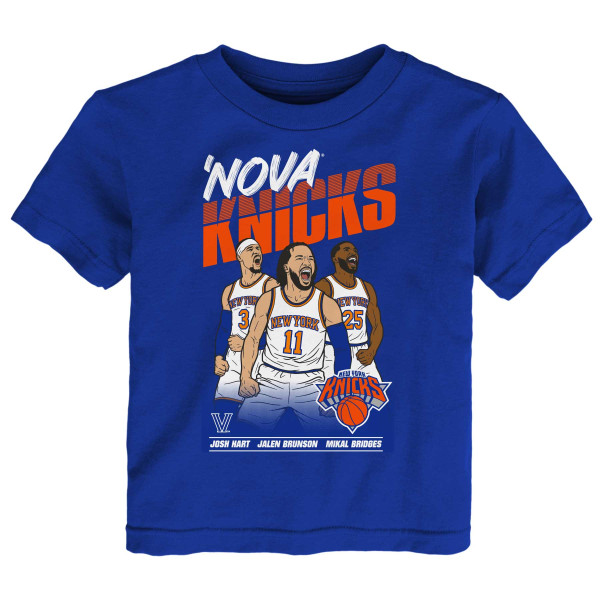 Детская Jalen Brunson, Josh Hart & Mikal Bridges Outerstuff Blue Nova Knicks T-Shirt