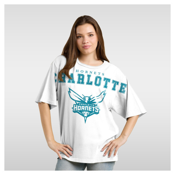 Женская футболка Charlotte Hornets Fanatics White Spirit Relaxed Jersey
