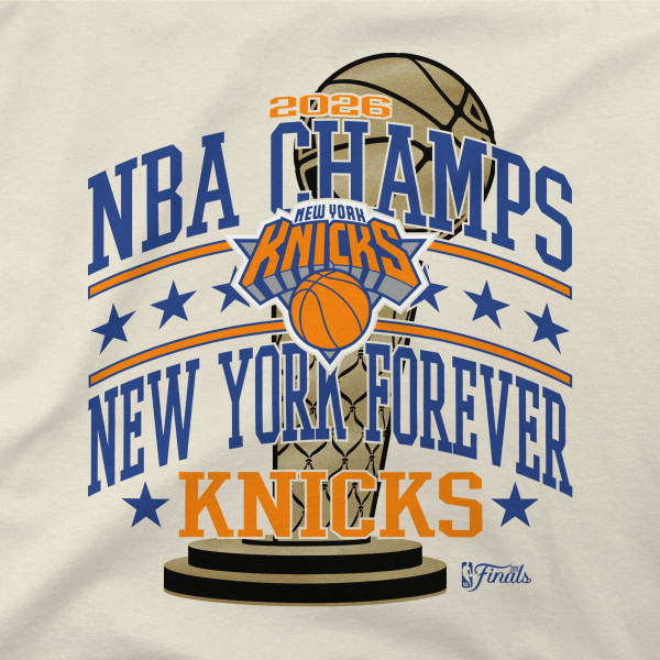 Подростковая New York Knicks Stadium Essentials Natural 2026 NBA Finals Champions No Regrets T-Shirt