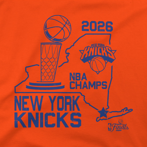 Подростковая New York Knicks Stadium Essentials Orange 2026 NBA Finals Champions State T-Shirt