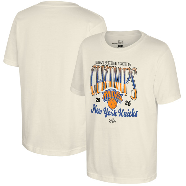 Подростковая New York Knicks Stadium Essentials Natural 2026 NBA Finals Champions Sky High T-Shirt