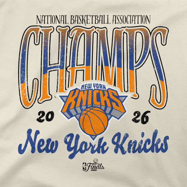 Подростковая New York Knicks Stadium Essentials Natural 2026 NBA Finals Champions Sky High T-Shirt