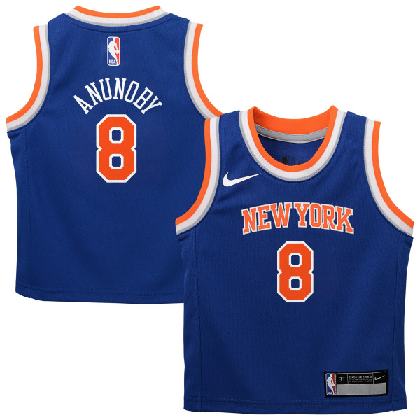 Джерси для малыша New York Knicks OG Anunoby Nike Blue Swingman Swingman - Icon Edition
