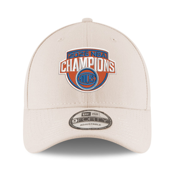 Бейсболка New York Knicks New Era Beige 2026 NBA Finals Champions 9FORTY