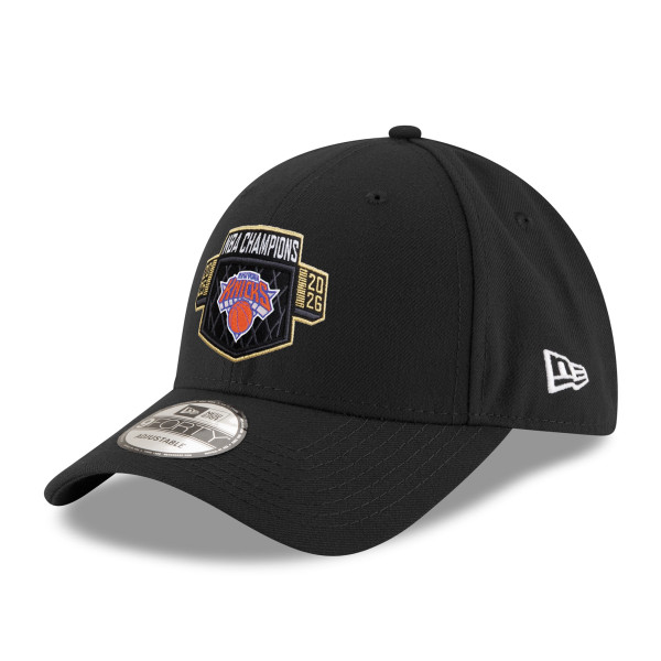 Бейсболка New York Knicks New Era Black 2026 NBA Finals Champions Locker Room Replica 9FORTY