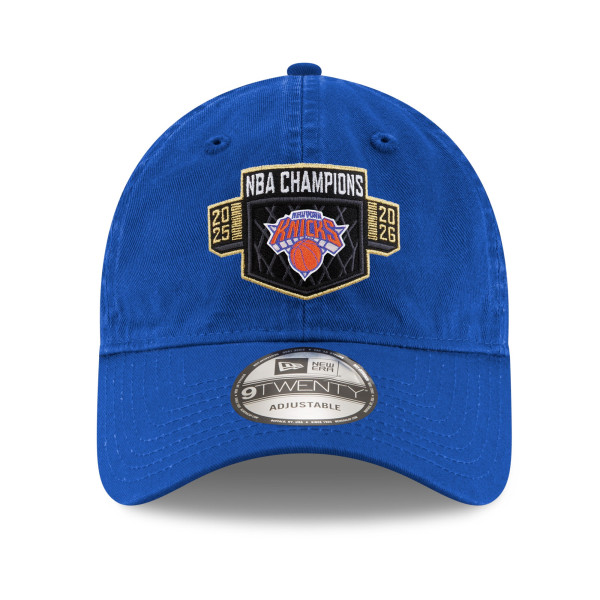 Бейсболка Unisex New York Knicks New Era Blue 2026 NBA Finals Champions Locker Room Replica 9TWENTY