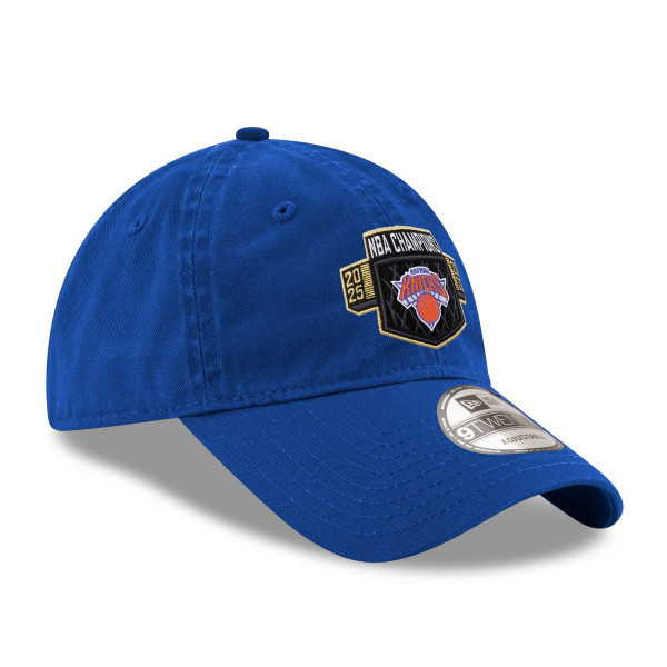 Бейсболка Unisex New York Knicks New Era Blue 2026 NBA Finals Champions Locker Room Replica 9TWENTY