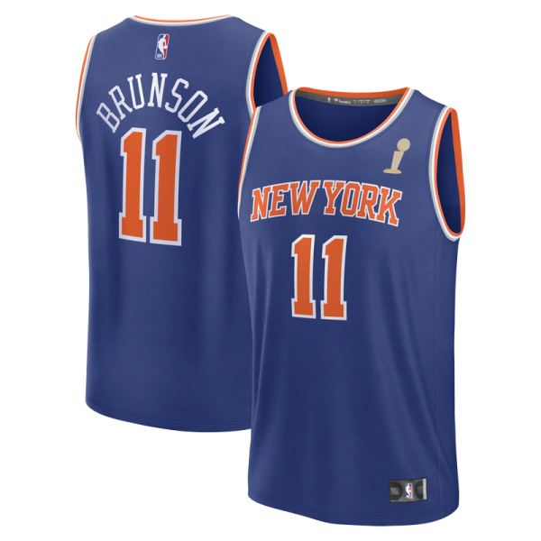 Подростковая New York Knicks Jalen Brunson Fanatics Blue 2026 NBA Finals Champions Fast Break Replica Jersey - Icon Edition