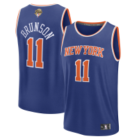 Подростковая New York Knicks Jalen Brunson Fanatics Blue 2026 NBA Finals Patch Fast Break Jersey - Icon Edition