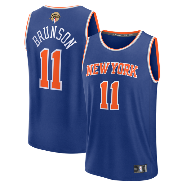 Джерси Jalen Brunson New York Knicks Fanatics 2026 NBA Finals Patch Fast Break Replica - Icon Edition - Blue