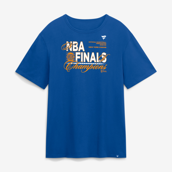 Футболка New York Knicks Blue 2026 NBA Finals Champions Celebration