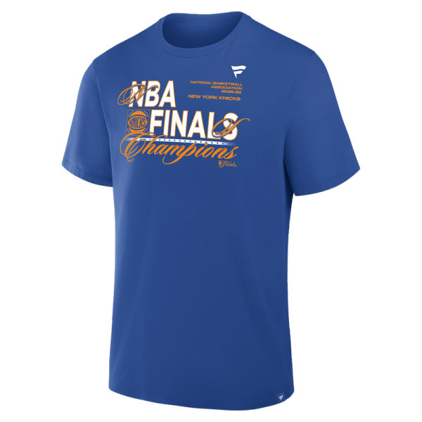 Футболка New York Knicks Blue 2026 NBA Finals Champions Celebration
