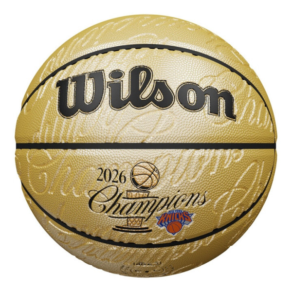Баскетбольный мяч New York Knicks 2026 NBA Finals Champions Wilson Gold Embossed