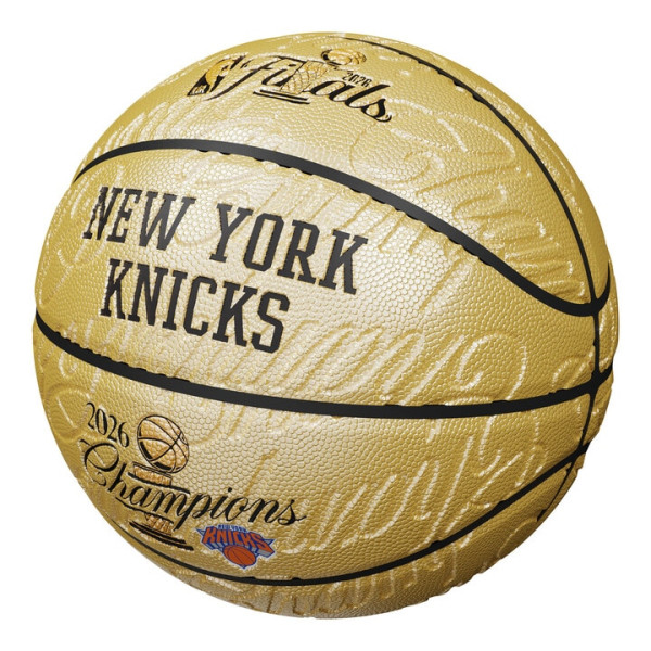 Баскетбольный мяч New York Knicks 2026 NBA Finals Champions Wilson Gold Embossed