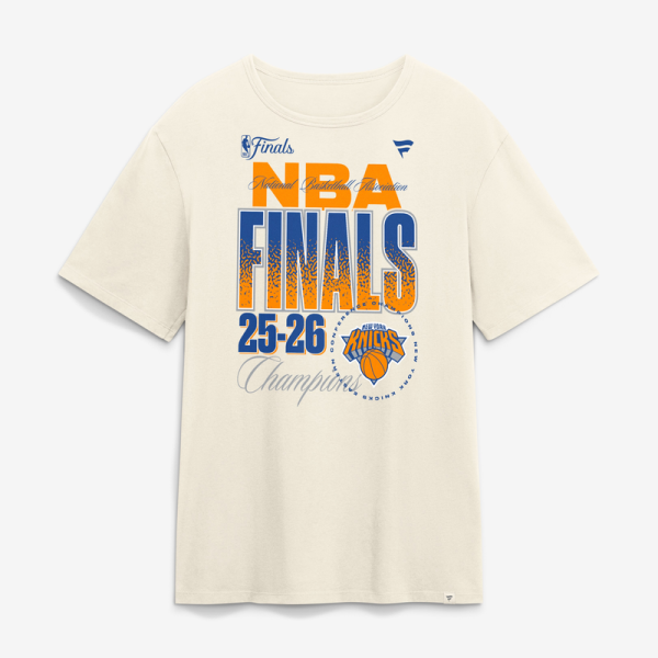 Футболка New York Knicks Cream 2026 NBA Finals Champions Stylized