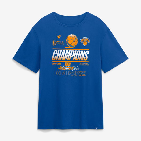 Футболка New York Knicks Blue 2026 NBA Finals Champions Trophy
