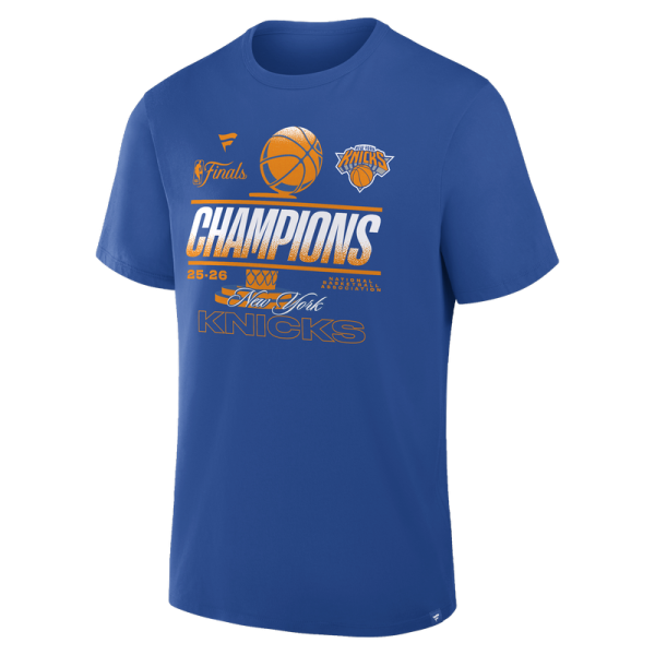 Футболка New York Knicks Blue 2026 NBA Finals Champions Trophy