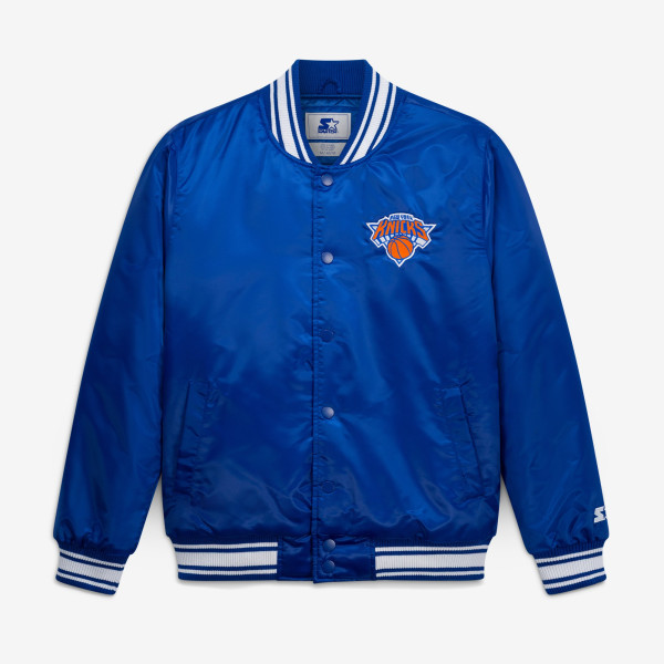 Куртка New York Knicks Starter Blue Final Buzzer Satin Varsity Full-Snap