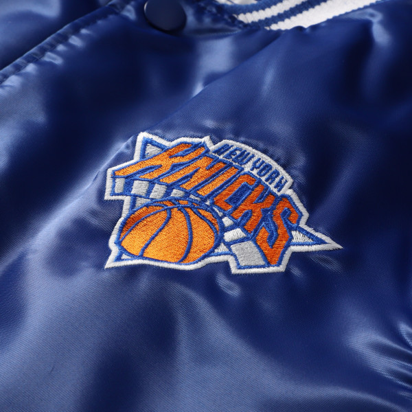 Куртка New York Knicks Starter Blue Final Buzzer Satin Varsity Full-Snap