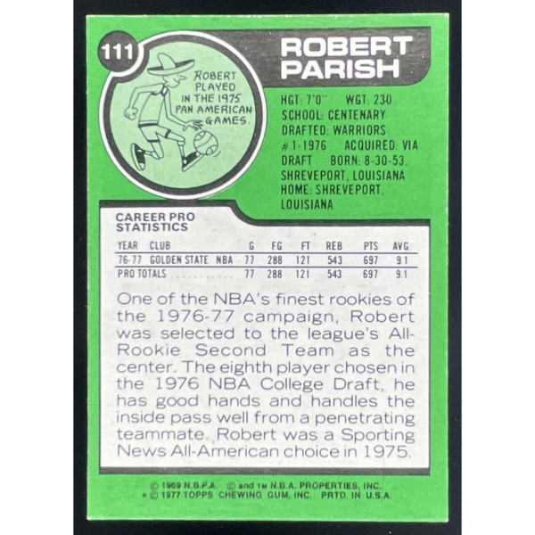 1977-78 Topps #111 Robert Parish RC