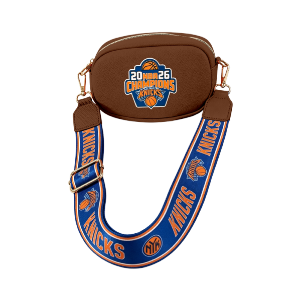 Женская New York Knicks Montana West Brown 2026 NBA Finals Champions Crossbody Bag