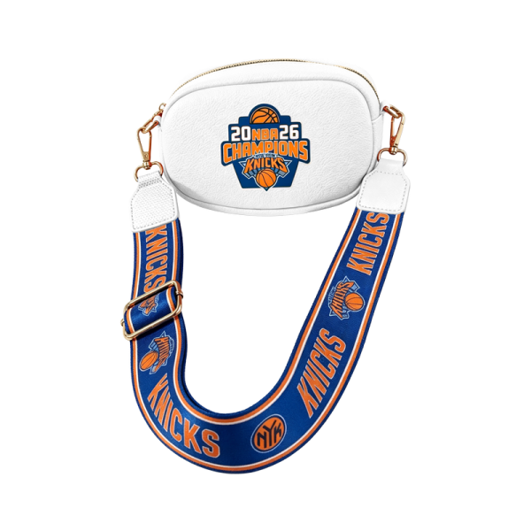 Женская New York Knicks Montana West White 2026 NBA Finals Champions Crossbody Bag