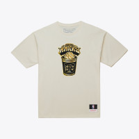 Футболка New York Knicks Mitchell & Ness Cream 2026 NBA Finals Champions Gold Coffee Cup