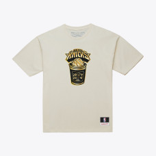 Футболка New York Knicks Mitchell & Ness Cream 2026 NBA Finals Champions Gold Coffee Cup