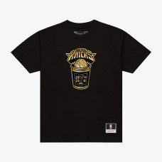 Футболка New York Knicks Mitchell & Ness Black 2026 NBA Finals Champions Gold Coffee Cup