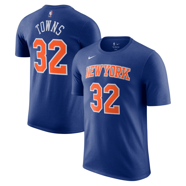 Футболка Unisex New York Knicks Karl-Anthony Towns Nike Blue Name & Number - Icon Edition