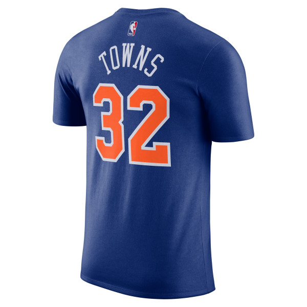 Футболка Unisex New York Knicks Karl-Anthony Towns Nike Blue Name & Number - Icon Edition