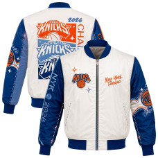 Куртка Girls Youth New York Knicks JH Design Cream 2026 NBA Finals Champions Nylon Full-Snap